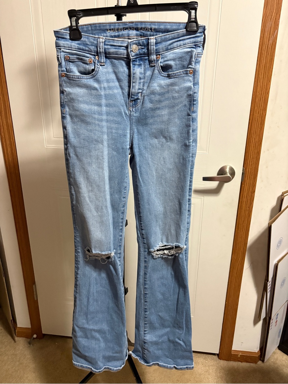 American Eagle Outfitters Light Blue Boot Cut Distressed Jeans